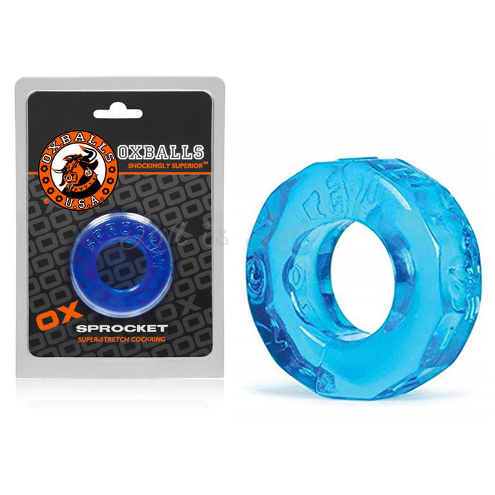 Oxballs Atomic Jock Sprocket Cock Ring Ice Blue