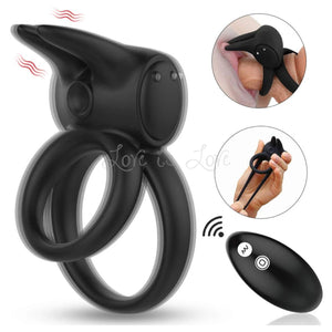 Paloqueth Remote Control Rabbit Double Rechargeable Cock Ring buy in Singapore Loveislove U4ria