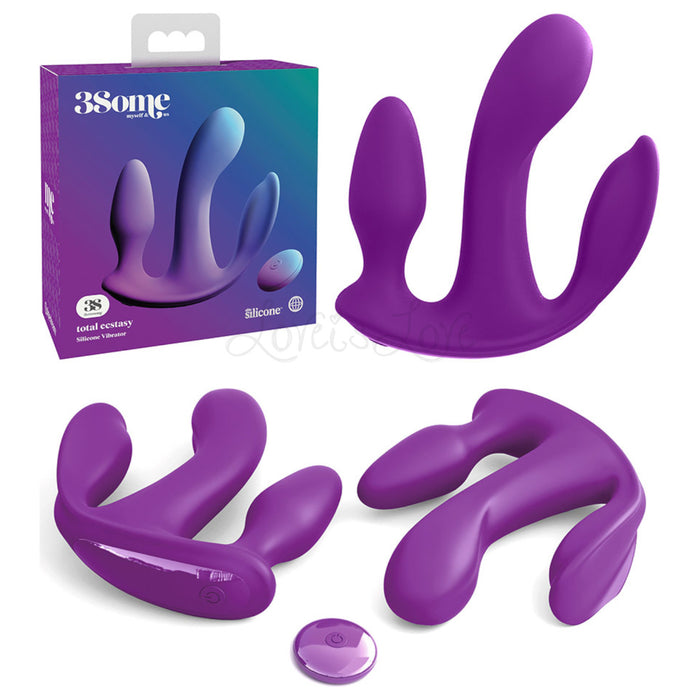 Pipedream 3Some Myself and Us Total Ecstasy Silicone Vibrator Purple
