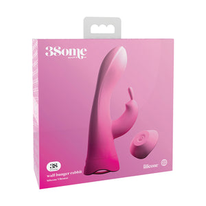 Pipedream 3Some Myself and Us Wall Banger Rabbit Silicone Vibrator Pink buy in Singapore Loveislove U4ria