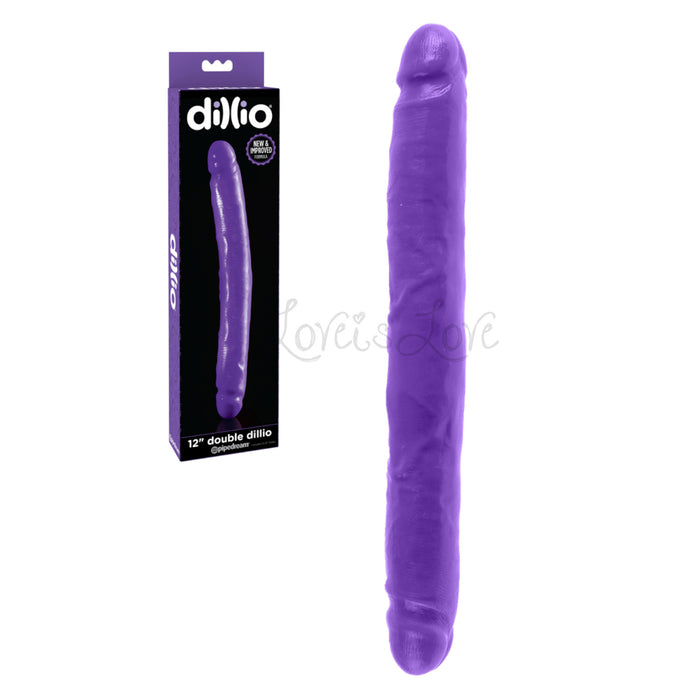 Pipedream Dillio 12 Inch Double Dong Purple or Pink (New And Improved Formula)