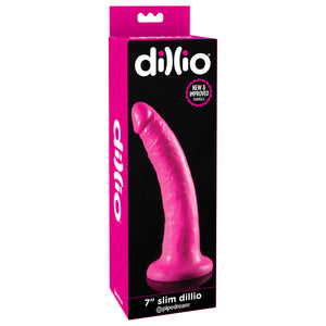 Pipedream Dillio 7 Inch Slim Dillio Pink or Purple (New Packaging with New And Improved Formula) buy in Singapore LoveisLove U4ria