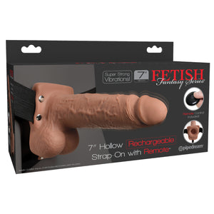 Pipedream Fetish Fantasy Hollow Rechargeable 7 Inch Strap-On with Remote Control