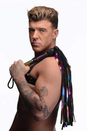 Premium Leather Lambskin Rainbow Flogger 20 Inches (Best Seller Leather Flogger)