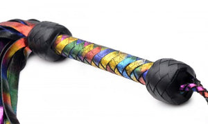 Premium Leather Lambskin Rainbow Flogger 20 Inches (Best Seller Leather Flogger)