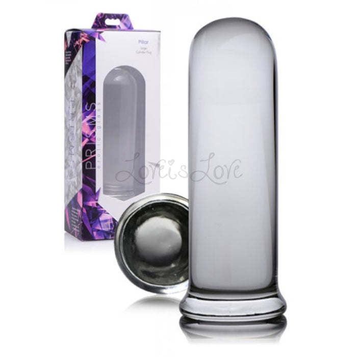 Prisms Erotic Glass Pillar Large Cylinder Plug 6.5 Inch