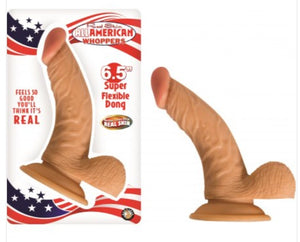 Real Skin All American Whoppers Flexible Dong With Balls Flesh 6.5 Inch