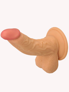 Real Skin All American Whoppers Flexible Dong With Balls Flesh 6.5 Inch