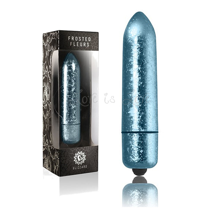 Rocks-Off Frosted Fleurs Blizzard Blue 10 Functions 120MM Vibrator