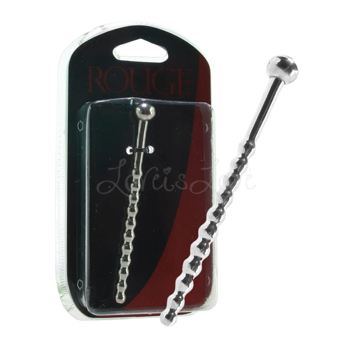 Rouge Stainless Steel Beaded Urethral Sound With Stopper