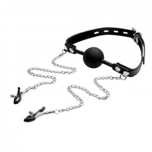 STRICT Silicone Ball Gag with Nipple Clamps Buy in Singapore LoveisLove U4ria 