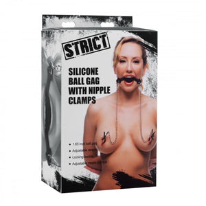 STRICT Silicone Ball Gag with Nipple Clamps Buy in Singapore LoveisLove U4ria 