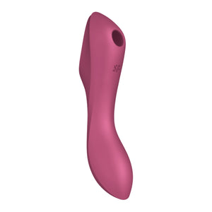 Satisfyer Curvy Trinity 3 Air Pulse Clitoral Stimulator and G Spot Vibrator in Red Buy in Singapore LoveisLove U4Ria