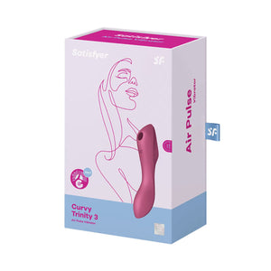 Satisfyer Curvy Trinity 3 Air Pulse Clitoral Stimulator and G Spot Vibrator in Red Buy in Singapore LoveisLove U4Ria