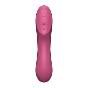 Satisfyer Curvy Trinity 3 Air Pulse Clitoral Stimulator and G Spot Vibrator in Red Buy in Singapore LoveisLove U4Ria