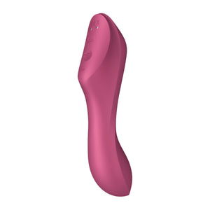 Satisfyer Curvy Trinity 3 Air Pulse Clitoral Stimulator and G Spot Vibrator in Red Buy in Singapore LoveisLove U4Ria