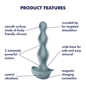 Satisfyer Lolli Plug 2 Vibrating Anal Plug Ice/Grey love is love buy sex toys in singapore u4ria loveislove