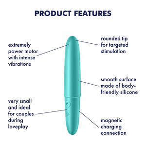 Satisfyer Ultra Power Bullet 6 Round Tip Bullet Vibrator Turquoise Buy in Singapore LoveisLove U4Ria