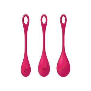 Satisfyer Yoni Power 1 Kegel Balls Training 3pc Set Red Buy in Singapore LoveisLove U4Ria