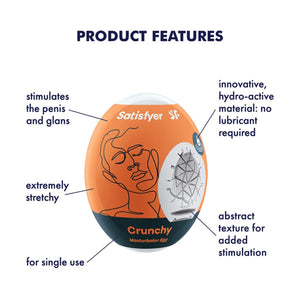 Satisfyer Crunchy Masturbator Eggs Single or Set of 3 love is love buy sex toys in singapore u4ria loveislove