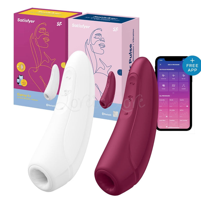 Satisfyer Curvy 1+ App-Controlled Air Pulse Stimulator Red or White
