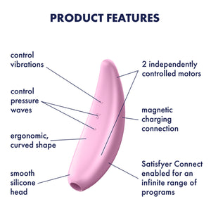 Satisfyer Curvy 3+ App-Controlled Air Pulse Stimulator Pink buy in Singapore LoveisLove U4ria