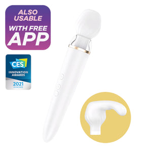 Satisfyer Double Wand-er White Massager Wand XXL Size With APP Buy in Singapore Loveislove U4Ria