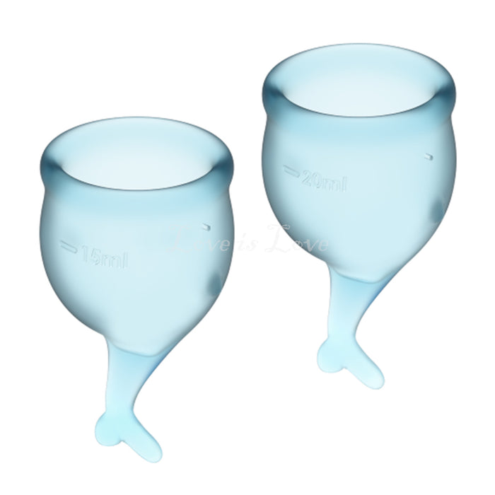 Satisfyer Feel Secure Menstrual Cup Set Light Blue