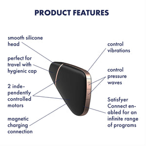 Satisfyer Love Triangle App Controlled Air Pulse Stimulator Plus Vibration Black or White Buy in Singapore LoveisLove U4Ria 