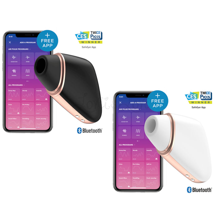 Satisfyer Love Triangle App Controlled Air Pulse Stimulator Plus Vibration Black or White
