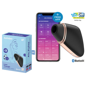 Satisfyer Love Triangle App Controlled Air Pulse Stimulator Plus Vibration Black or White Buy in Singapore LoveisLove U4Ria 