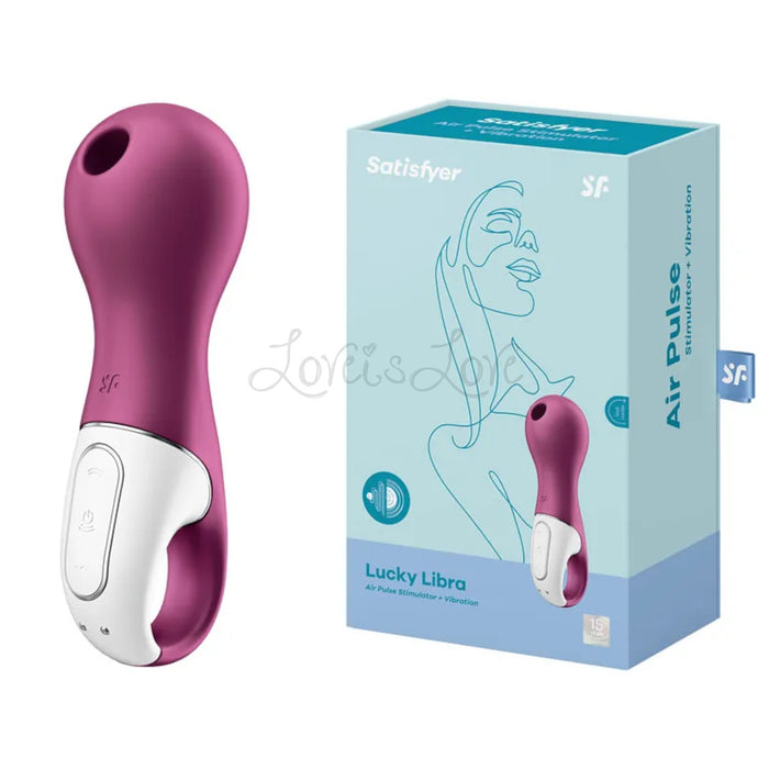 Satisfyer Lucky Libra Silicone Rechargeable Clitoral Stimulator Berry (Newest Addition to Air Pulse + Vibration)