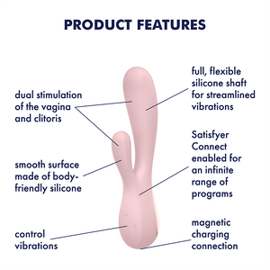 Satisfyer Mono Flex App-Controlled Rabbit Vibrator Mauve/Rose love is love buy sex toys in singapore u4ria loveislove