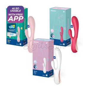 Satisfyer Mono Flex App-Controlled Rabbit Vibrator Red or Mauve/Rose or White  love is love buy sex toys in singapore u4ria loveislove