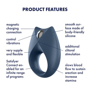 Satisfyer Royal One Ring App-Controlled Cock RIng Dark Blue Buy in Singapore LoveisLove U4Ria 