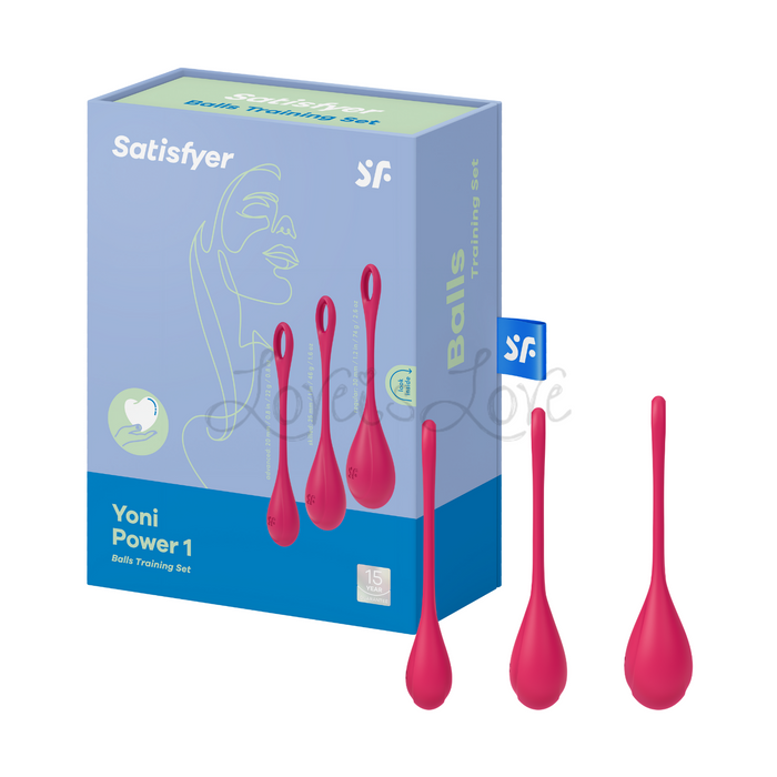 Satisfyer Yoni Power 1 Kegel Balls Training 3pc Set Red