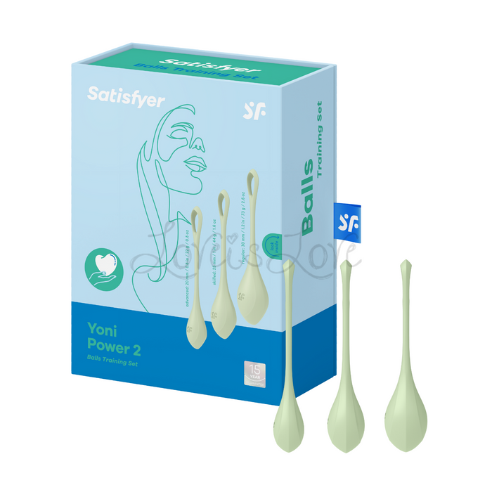 Satisfyer Yoni Power 2 Kegel Balls Training 3pc Set Light Green