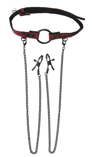 Scandal Open Mouth Gag With Clamps ( Last Piece )