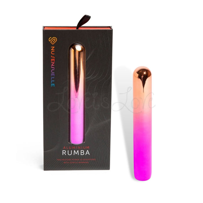 Sensuelle Aluminium Dual Motor Rumba Warming Bullet in Rainbow Ombre