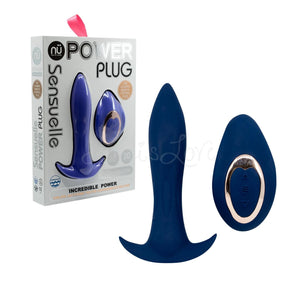 Sensuelle Power Plug 20 Functions Remote Control Butt Plug in Navy Blue love is love buy sex toys in singapore u4ria loveislove