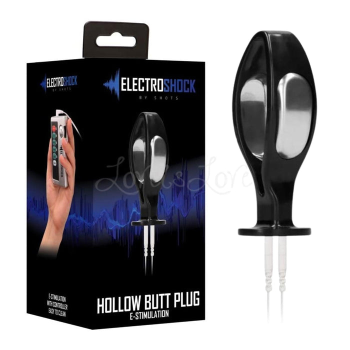 Shots Electroshock E-Stimulation Hollow Butt Plug Black