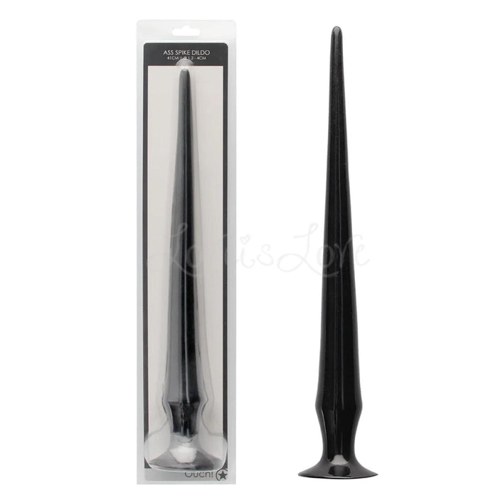 Shots Ouch Ass Spike Dildo 16.5 inches Black