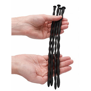 Shots Ouch Silicone Spiral Screw Plug Set Advanced Urethral Sounding Black  Buy in Singapore Loveislove U4Ria 