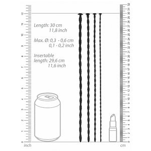 Shots Ouch Silicone Spiral Screw Plug Set Beginner Urethral Sounding Black Buy in Singapore LoveisLove U4Ria 