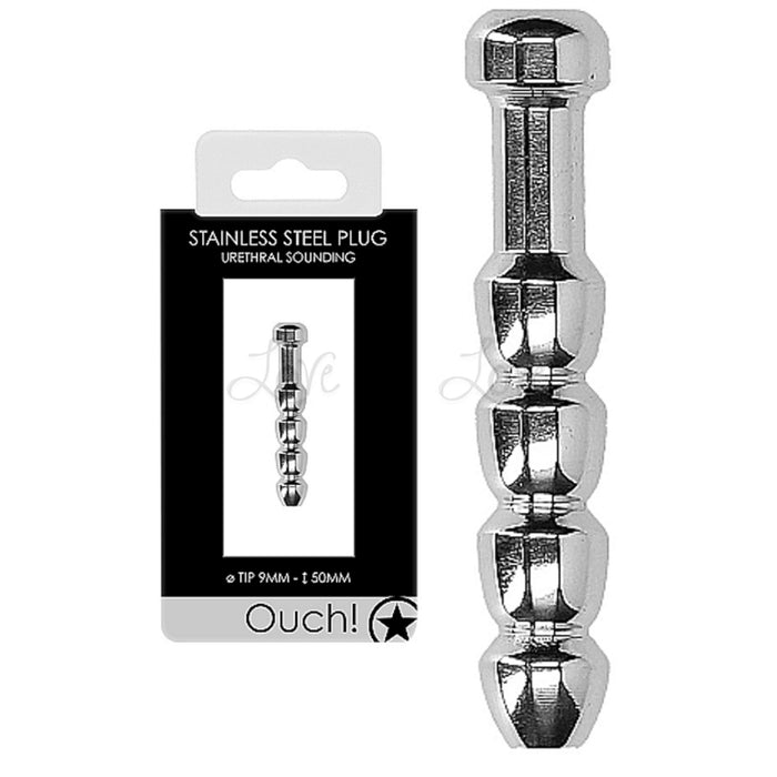 Shots Ouch! Urethral Sounding Stainless Steel Plug 9 mm