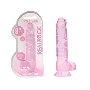 Shots RealRock Crystal Clear Realistic Dildo With Balls and Suction Cup
