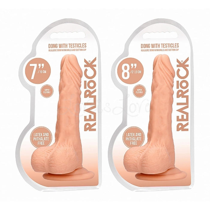 Shots RealRock Dong With Testicles 7 inches/17 cm or 8 inches/20 cm