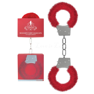 Shots Ouch Beginner's Handcuffs Furry Red Buy in Singapore LoveisLove U4Ria 