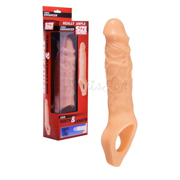 Size Matters Really Ample Solid 1.5 Inch Tip Penis Enhancer Light Flesh