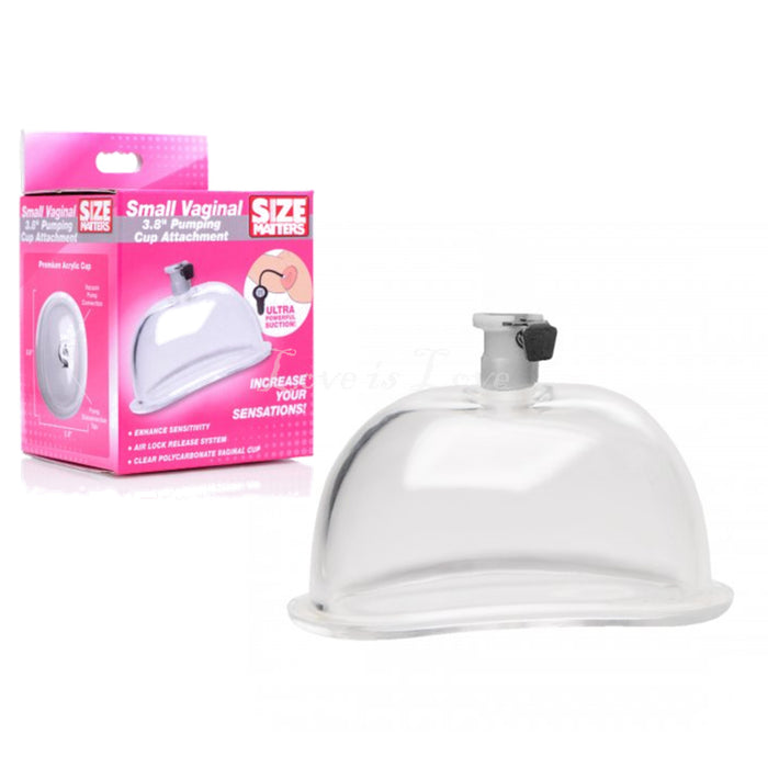 Size Matters Vaginal Pumping Cup Attachment 3.8 Inch Small or 5 Inch Large